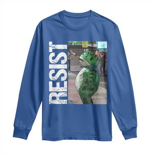 Portland Frog Protest Long Sleeve Shirt Vintage Activist Resistance TS10 Royal Blue Print Your Wear