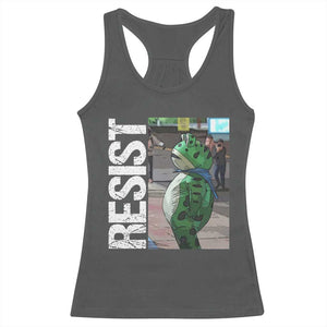 Portland Frog Protest Racerback Tank Top Vintage Activist Resistance TS10 Dark Heather Print Your Wear