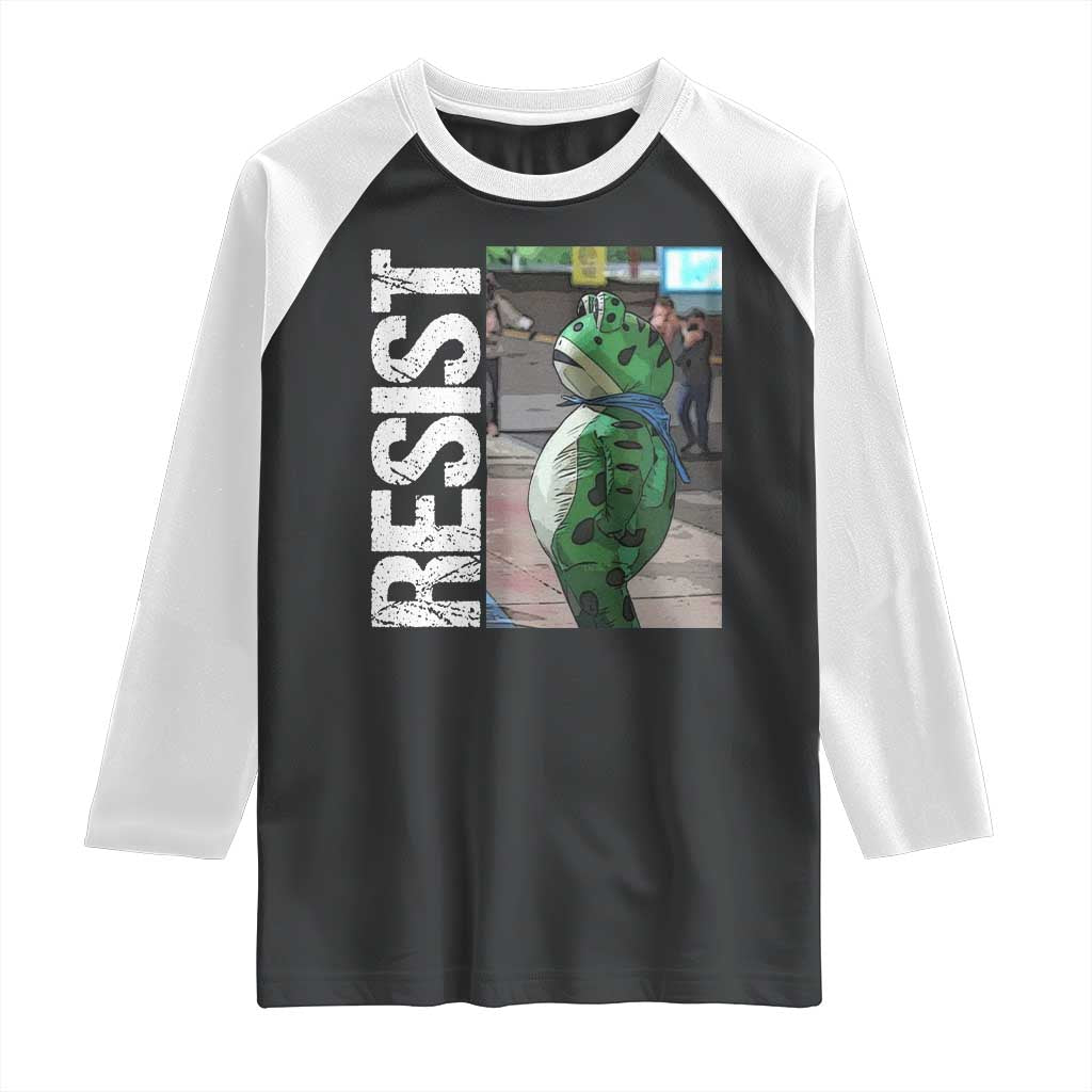 Portland Frog Protest Raglan Shirt Vintage Activist Resistance TS10 Black White Print Your Wear