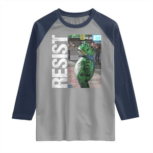 Portland Frog Protest Raglan Shirt Vintage Activist Resistance TS10 Sport Gray Navy Print Your Wear