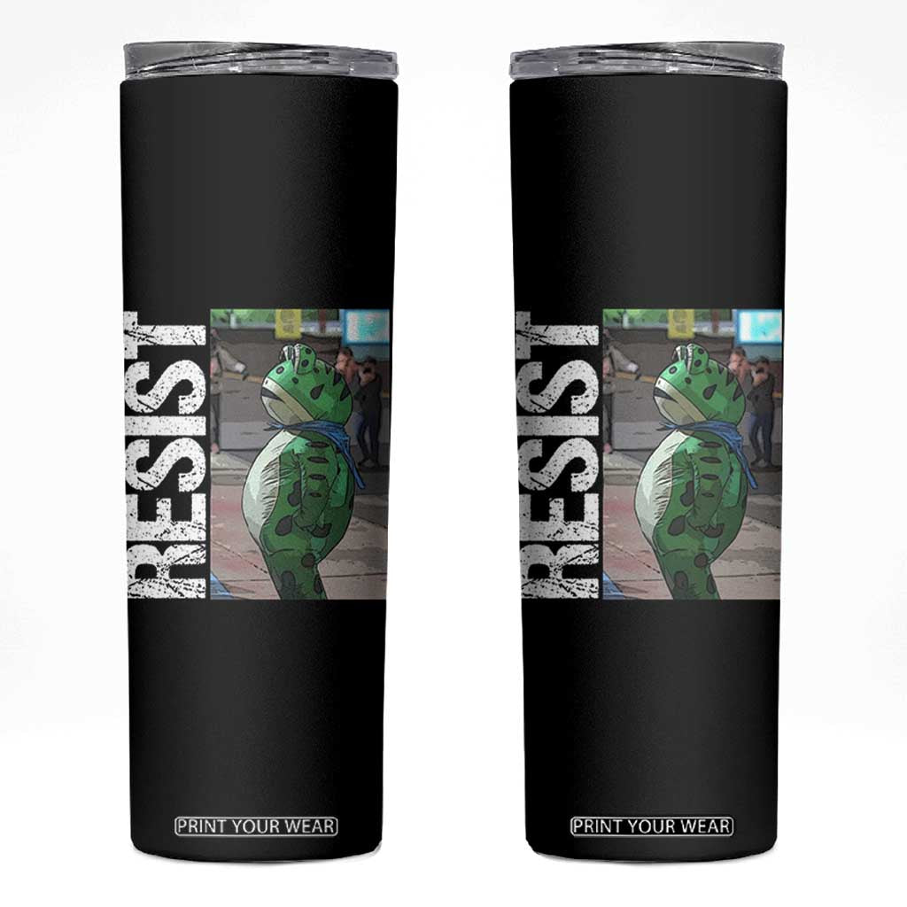 Portland Frog Protest Skinny Tumbler Vintage Activist Resistance TS10 Black Print Your Wear