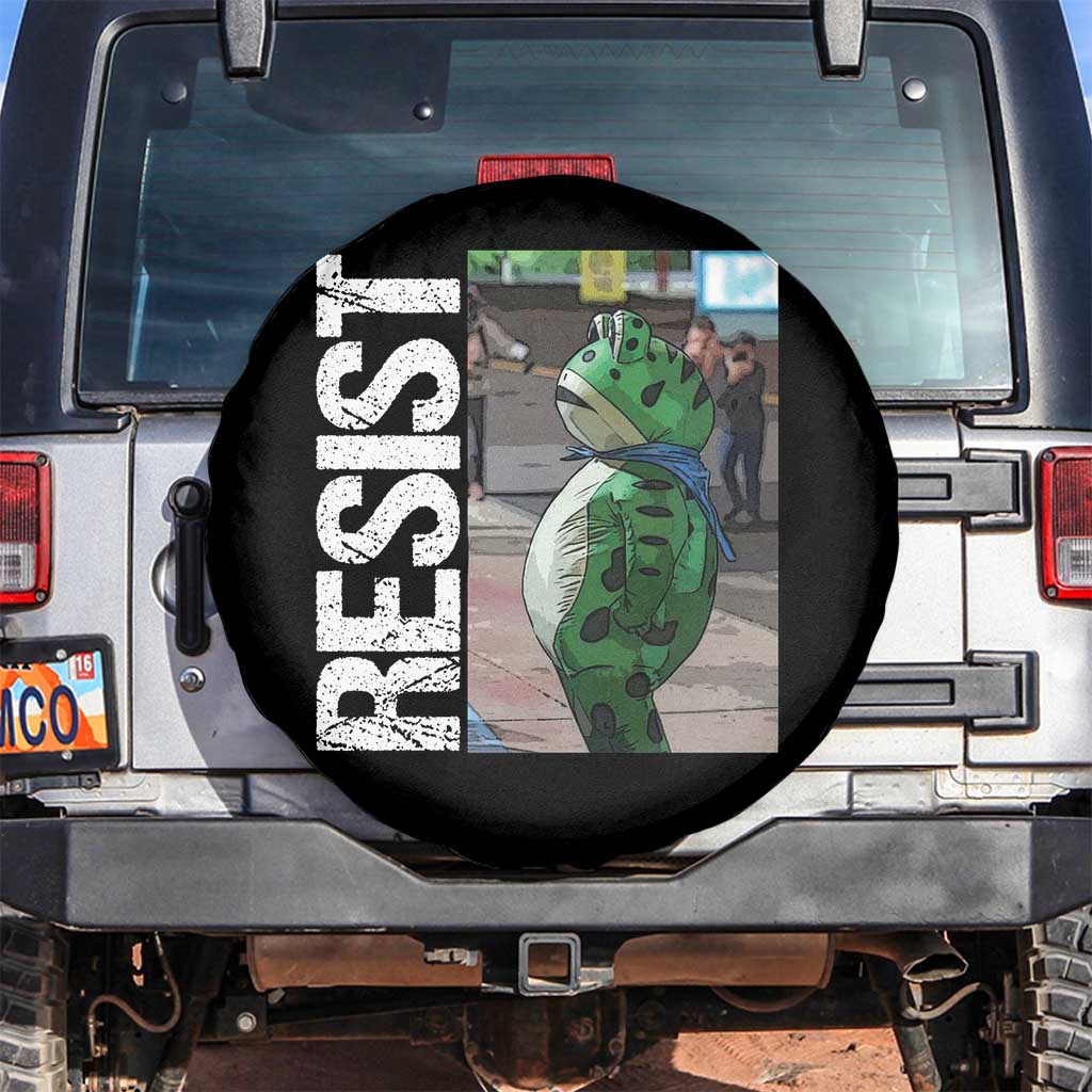 Portland Frog Protest Spare Tire Cover Vintage Activist Resistance TS10 No hole Black Print Your Wear