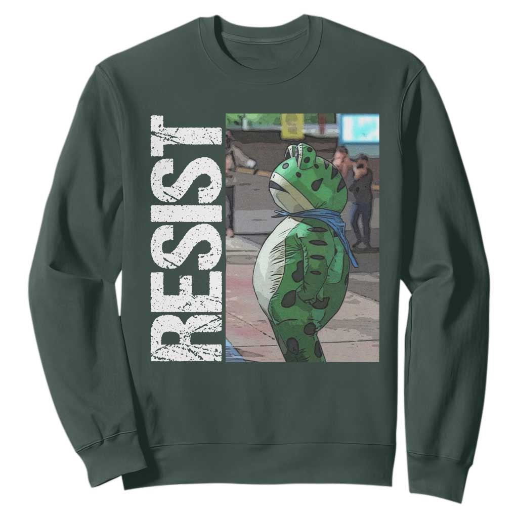 Portland Frog Protest Sweatshirt Vintage Activist Resistance TS10 Dark Forest Green Print Your Wear