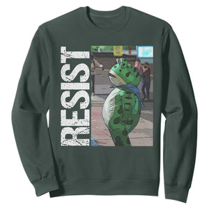 Portland Frog Protest Sweatshirt Vintage Activist Resistance TS10 Dark Forest Green Print Your Wear