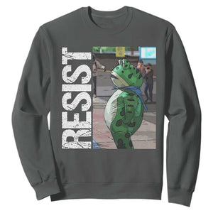 Portland Frog Protest Sweatshirt Vintage Activist Resistance TS10 Dark Heather Print Your Wear