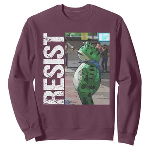 Portland Frog Protest Sweatshirt Vintage Activist Resistance TS10 Maroon Print Your Wear