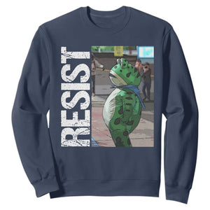 Portland Frog Protest Sweatshirt Vintage Activist Resistance TS10 Navy Print Your Wear