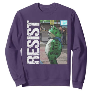 Portland Frog Protest Sweatshirt Vintage Activist Resistance TS10 Purple Print Your Wear