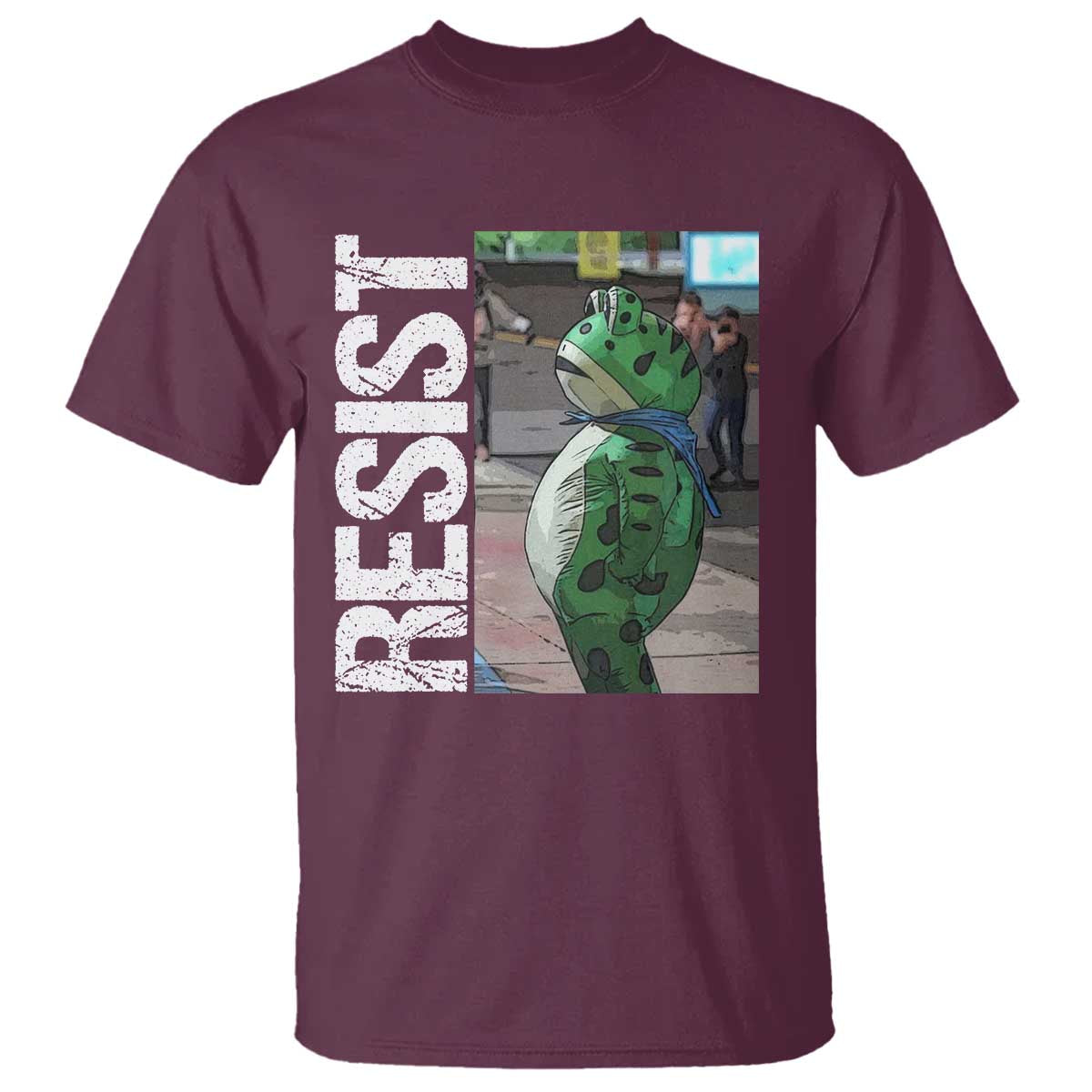 Portland Frog Protest T Shirt Vintage Activist Resistance TS10 Maroon Print Your Wear
