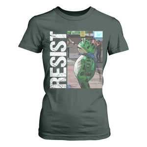 Portland Frog Protest T Shirt For Women Vintage Activist Resistance TS10 Dark Forest Green Print Your Wear