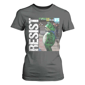 Portland Frog Protest T Shirt For Women Vintage Activist Resistance TS10 Dark Heather Print Your Wear