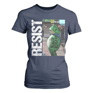 Portland Frog Protest T Shirt For Women Vintage Activist Resistance TS10 Navy Print Your Wear