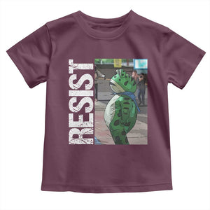 Portland Frog Protest Toddler T Shirt Vintage Activist Resistance TS10 Maroon Print Your Wear