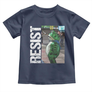 Portland Frog Protest Toddler T Shirt Vintage Activist Resistance TS10 Navy Print Your Wear