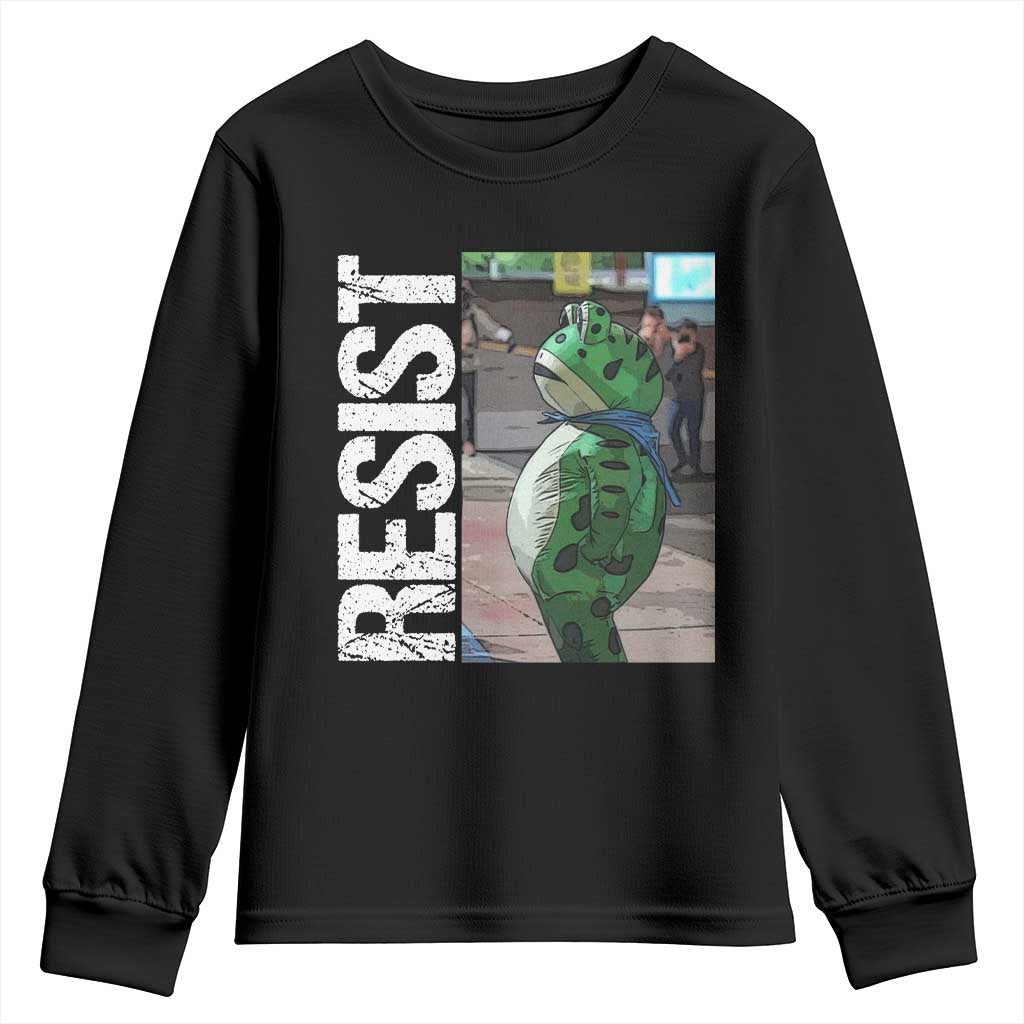 Portland Frog Protest Youth Sweatshirt Vintage Activist Resistance TS10 Black Print Your Wear