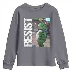 Portland Frog Protest Youth Sweatshirt Vintage Activist Resistance TS10 Charcoal Print Your Wear