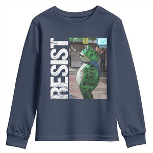 Portland Frog Protest Youth Sweatshirt Vintage Activist Resistance TS10 Navy Print Your Wear