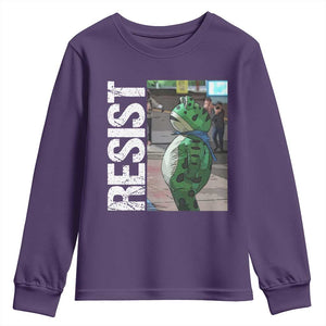 Portland Frog Protest Youth Sweatshirt Vintage Activist Resistance TS10 Purple Print Your Wear
