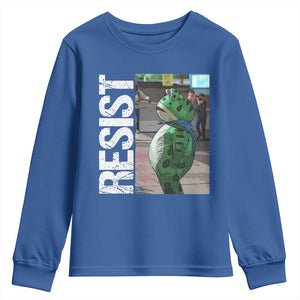 Portland Frog Protest Youth Sweatshirt Vintage Activist Resistance TS10 Royal Blue Print Your Wear