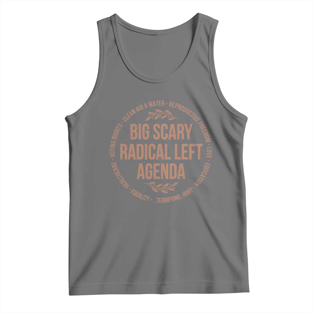 Radical Left Agenda Political Tank Top Equality Justice Climate Rights Liberal Satire TS10 Black Heather Print Your Wear