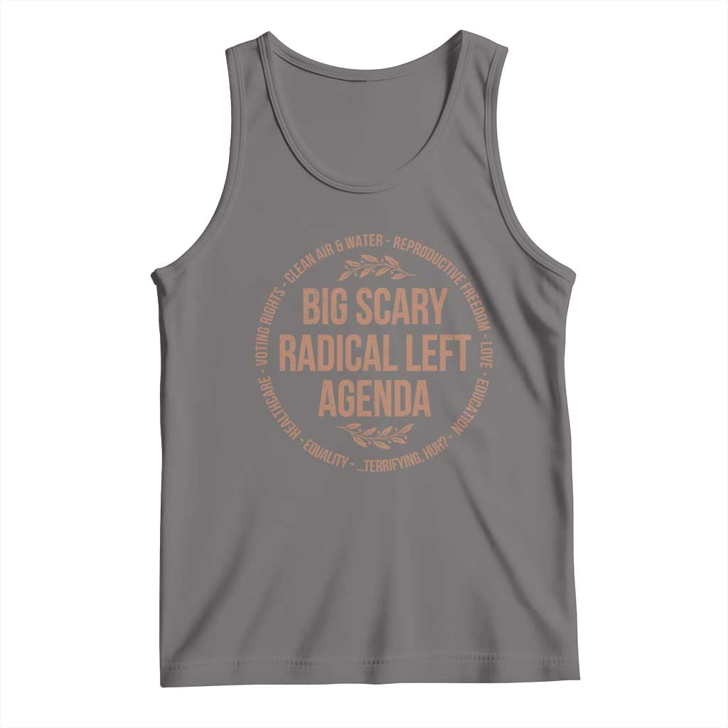 Radical Left Agenda Political Tank Top Equality Justice Climate Rights Liberal Satire TS10 Deep Heather Print Your Wear