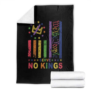 We The People No Kings in America Throw Blanket Protest LGBTQ+ American Flag - Print Your Wear