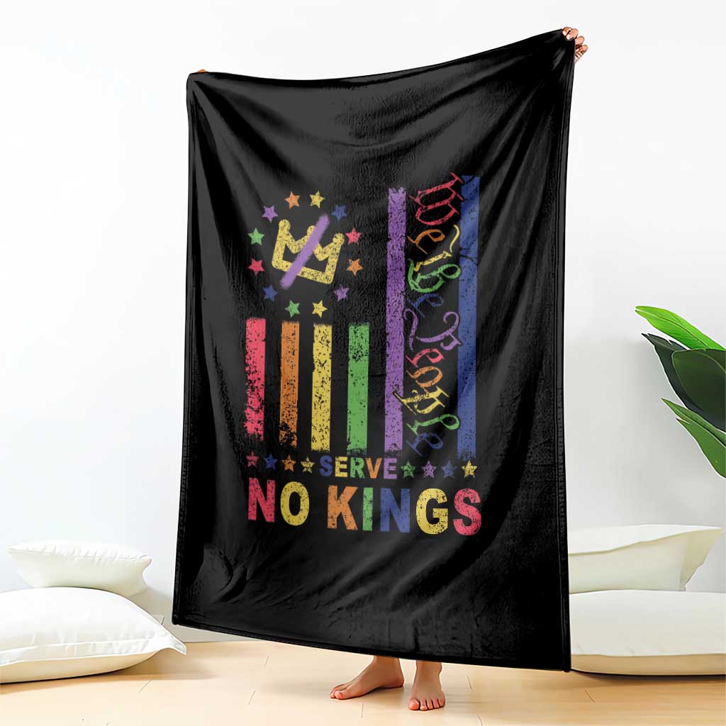 We The People No Kings in America Throw Blanket Protest LGBTQ+ American Flag TS10 Print Your Wear