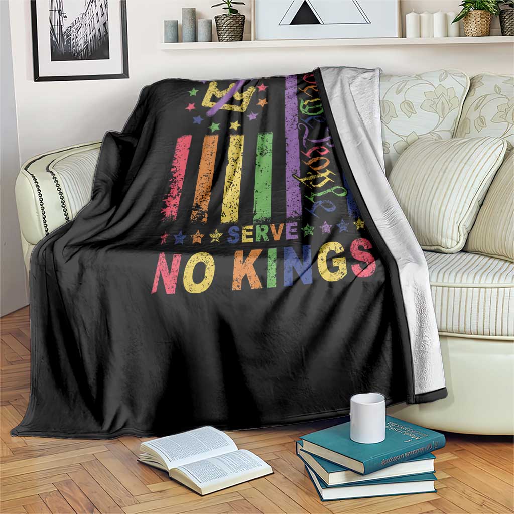 We The People No Kings in America Throw Blanket Protest LGBTQ+ American Flag TS10 Print Your Wear