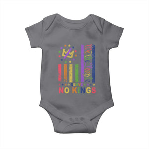 We The People No Kings in America Baby Onesie Protest LGBTQ+ American Flag - Print Your Wear