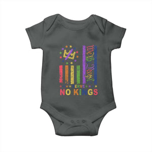 We The People No Kings in America Baby Onesie Protest LGBTQ+ American Flag TS10 Dark Heather Print Your Wear