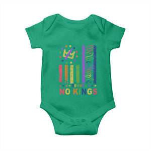 We The People No Kings in America Baby Onesie Protest LGBTQ+ American Flag - Print Your Wear
