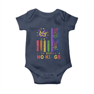 We The People No Kings in America Baby Onesie Protest LGBTQ+ American Flag TS10 Navy Print Your Wear