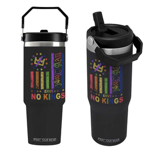 We The People No Kings in America Flip Straw Tumbler Protest LGBTQ+ American Flag - Print Your Wear