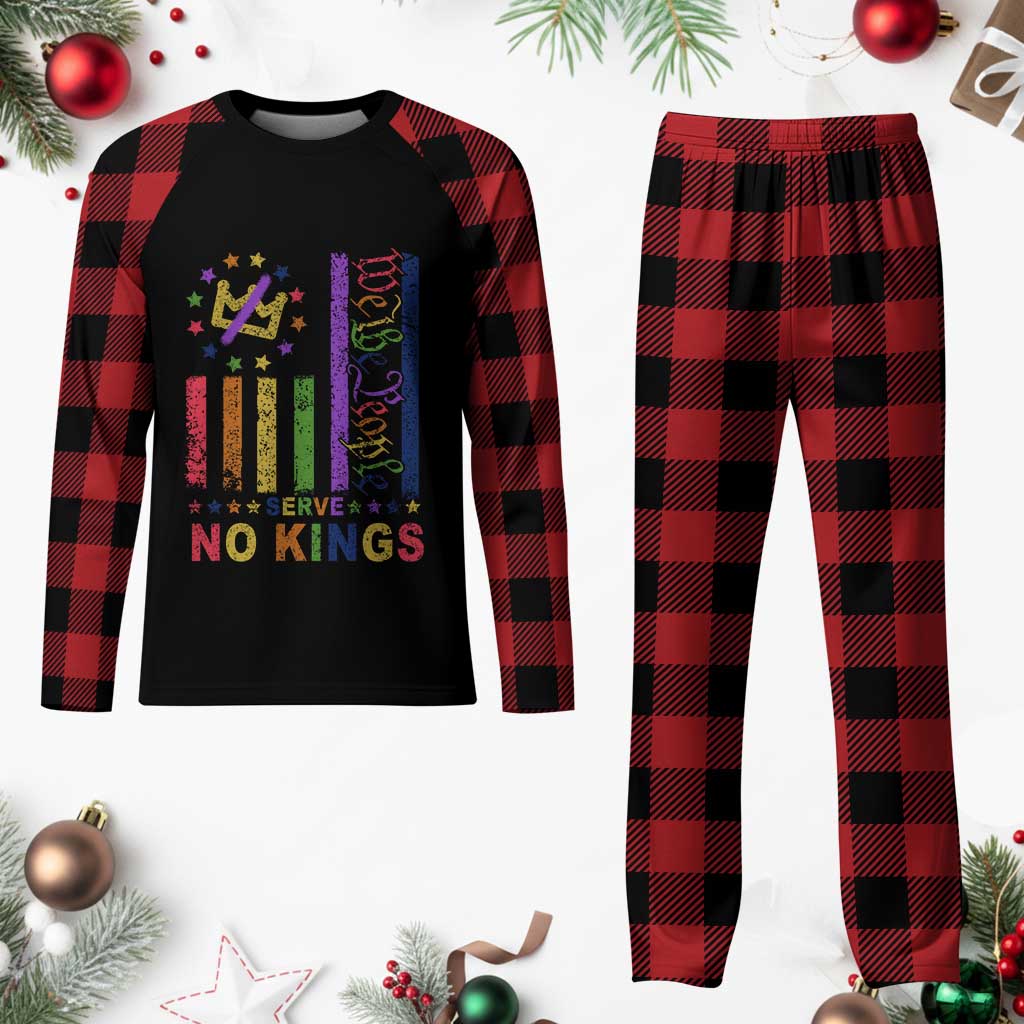 We The People No Kings in America Plaid Pajama Set Protest LGBTQ+ American Flag TS10 Buffalo Plaid Print Your Wear