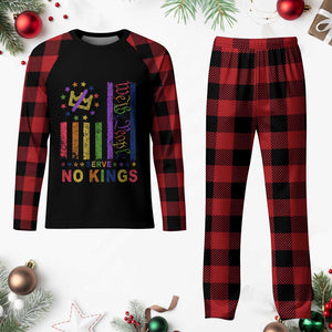 We The People No Kings in America Plaid Pajama Set Protest LGBTQ+ American Flag TS10 Buffalo Plaid Print Your Wear