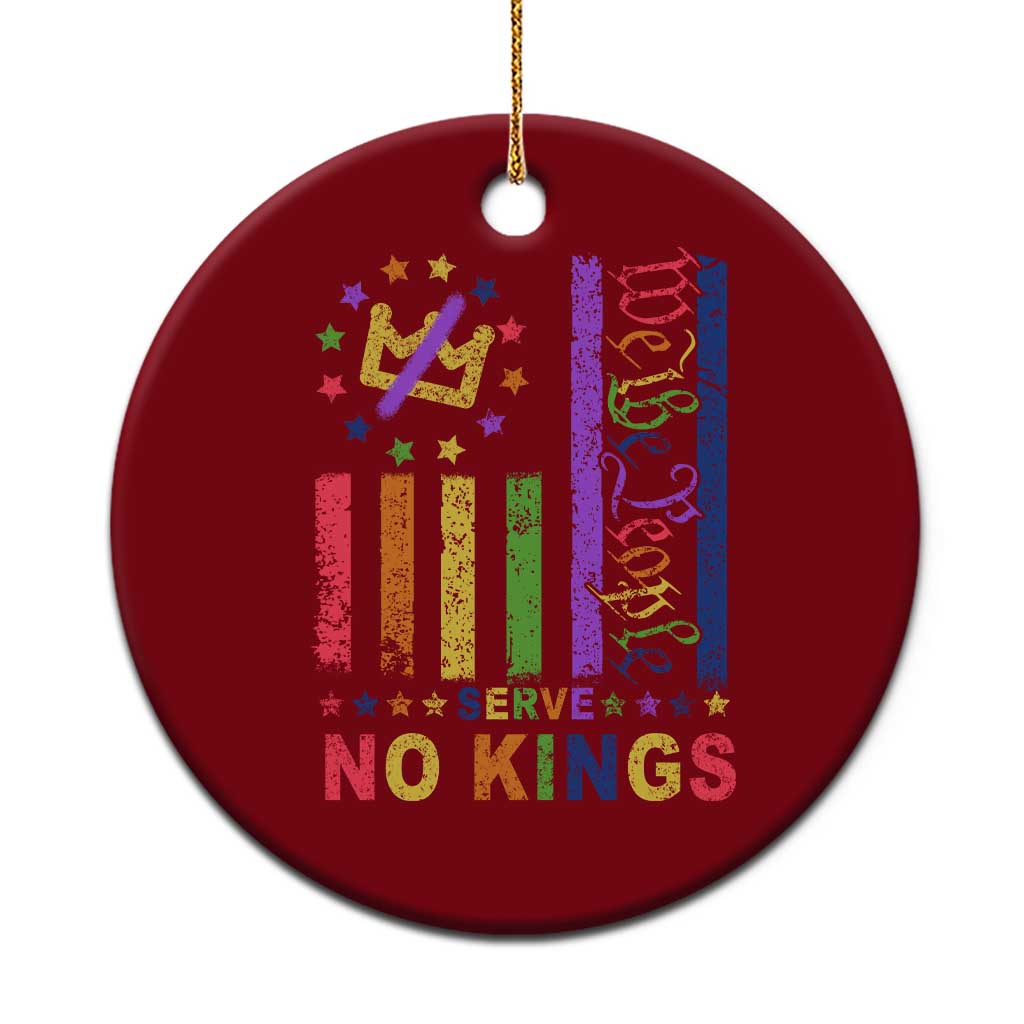 We The People No Kings in America Ceramic Ornament Protest LGBTQ+ American Flag - Print Your Wear