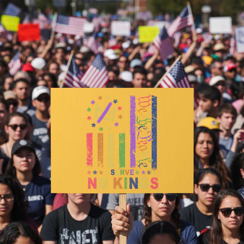 We The People No Kings in America Protest Sign Protest LGBTQ+ American Flag TS10 Horizontal 18