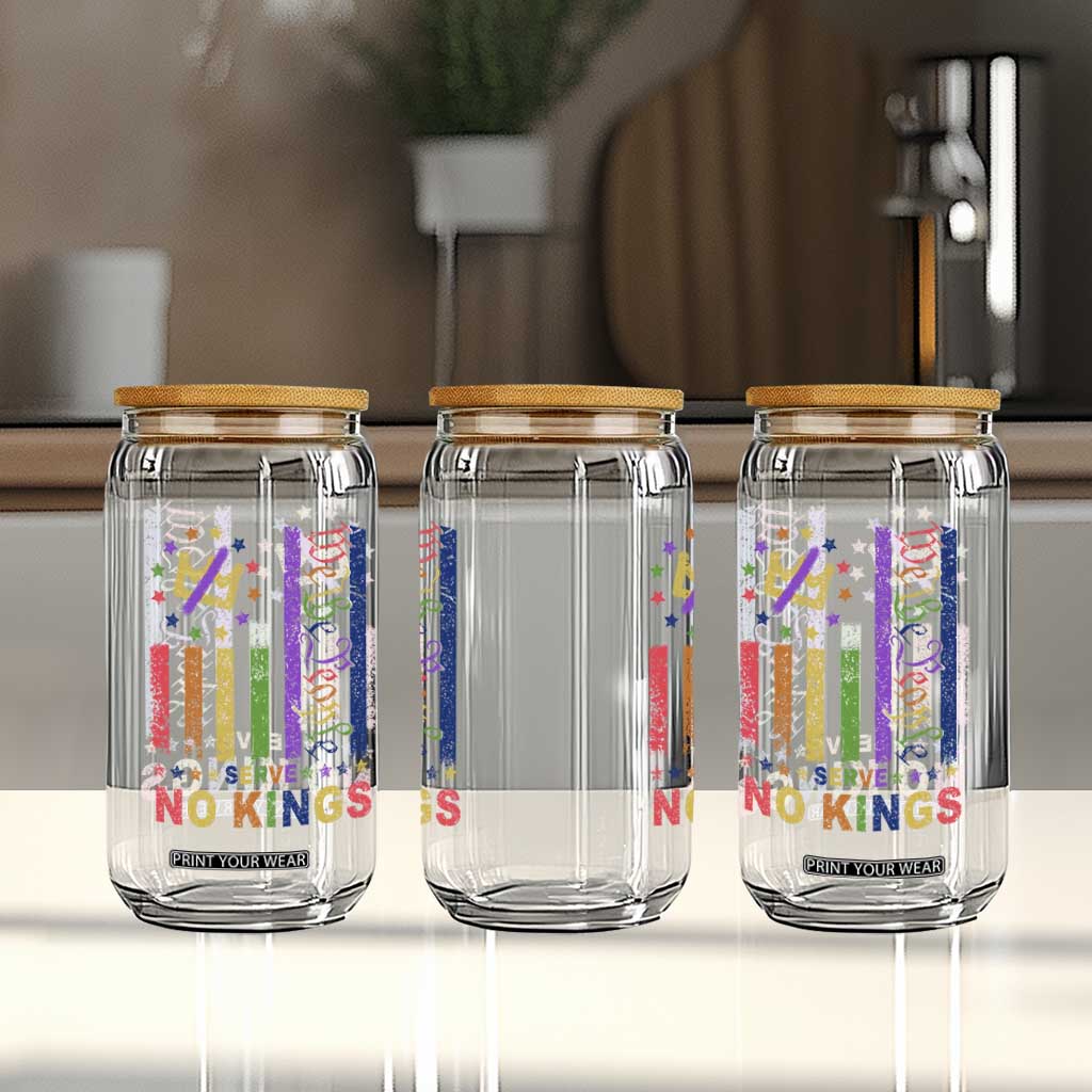 We The People No Kings in America Glass Can Protest LGBTQ+ American Flag - Print Your Wear