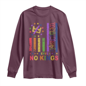 We The People No Kings in America Long Sleeve Shirt Protest LGBTQ+ American Flag TS10 Maroon Print Your Wear