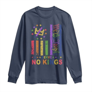 We The People No Kings in America Long Sleeve Shirt Protest LGBTQ+ American Flag TS10 Navy Print Your Wear