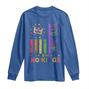 We The People No Kings in America Long Sleeve Shirt Protest LGBTQ+ American Flag TS10 Royal Blue Print Your Wear