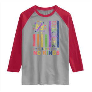 We The People No Kings in America Raglan Shirt Protest LGBTQ+ American Flag - Print Your Wear