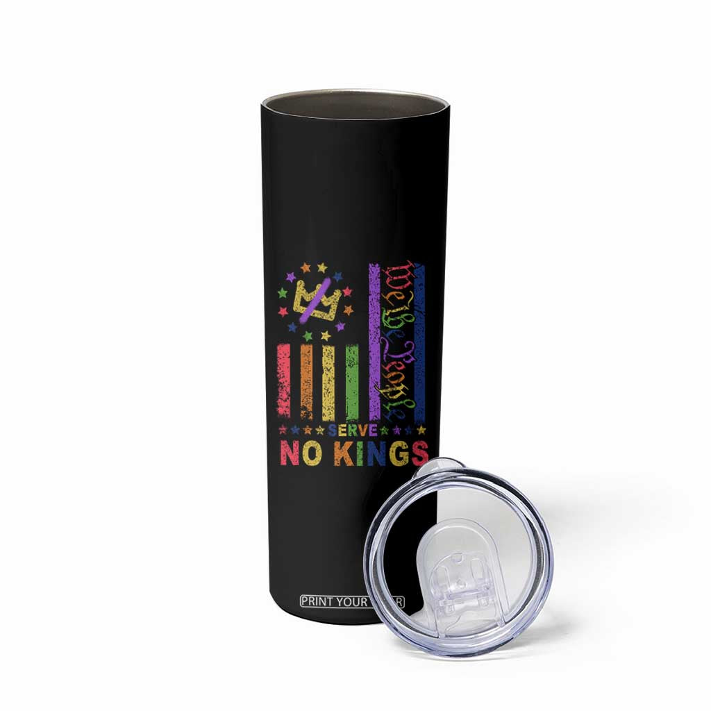 We The People No Kings in America Skinny Tumbler Protest LGBTQ+ American Flag TS10 Print Your Wear