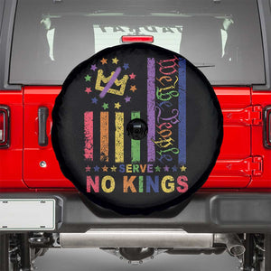 We The People No Kings in America Spare Tire Cover Protest LGBTQ+ American Flag TS10 Black Print Your Wear