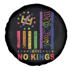 We The People No Kings in America Spare Tire Cover Protest LGBTQ+ American Flag - Print Your Wear