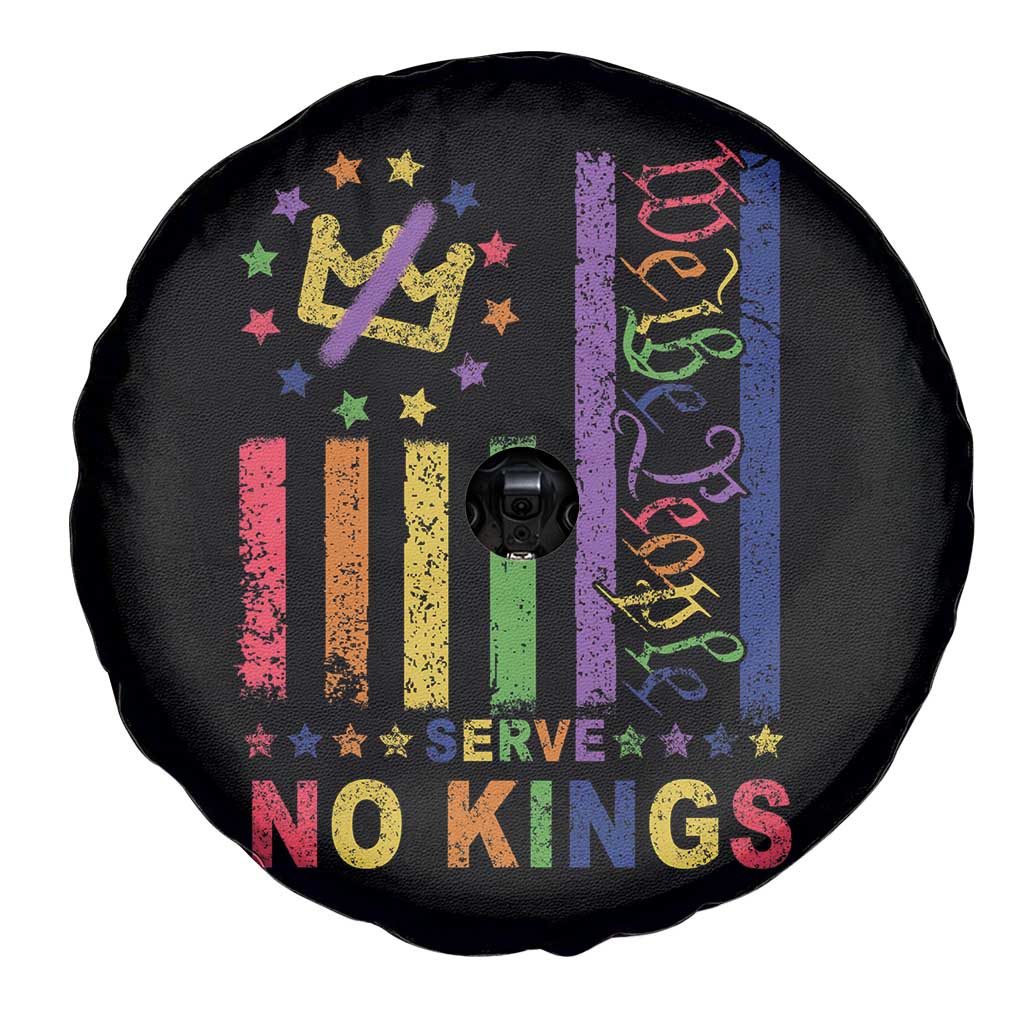 We The People No Kings in America Spare Tire Cover Protest LGBTQ+ American Flag TS10 Print Your Wear