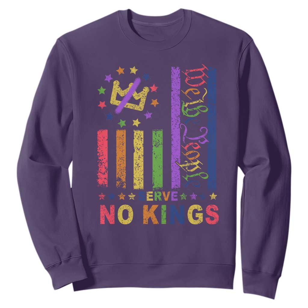 We The People No Kings in America Sweatshirt Protest LGBTQ+ American Flag TS10 Purple Print Your Wear
