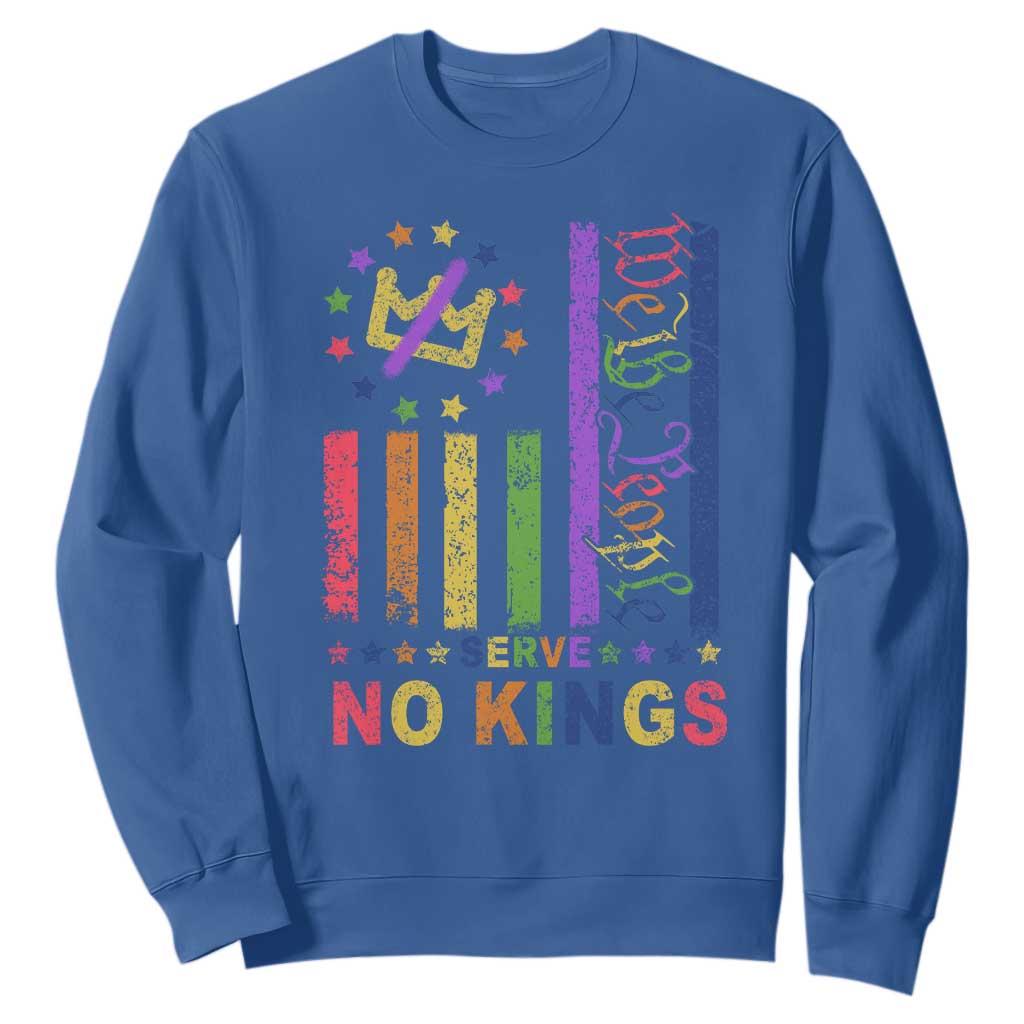 We The People No Kings in America Sweatshirt Protest LGBTQ+ American Flag TS10 Royal Blue Print Your Wear