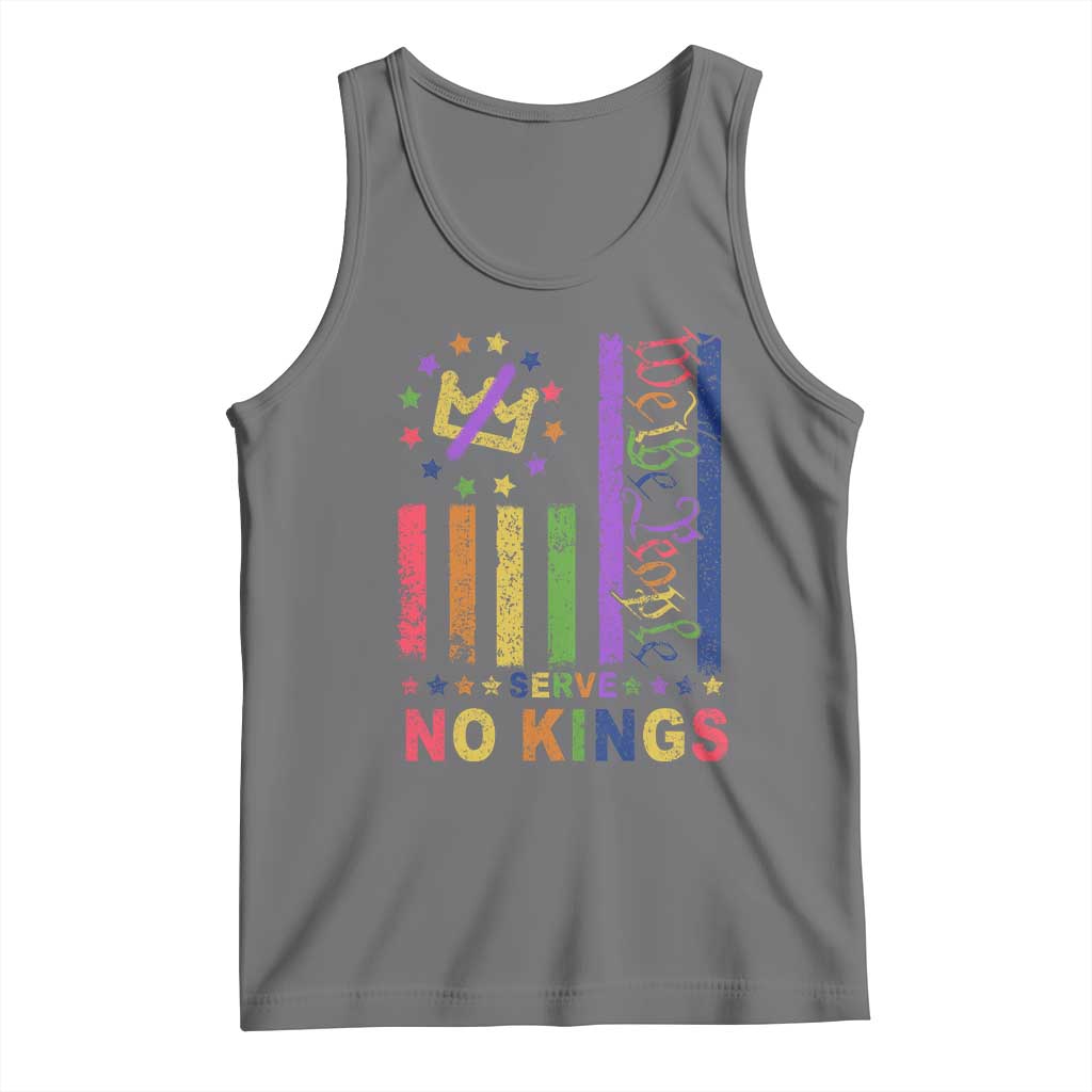 We The People No Kings in America Tank Top Protest LGBTQ+ American Flag TS10 Black Heather Print Your Wear