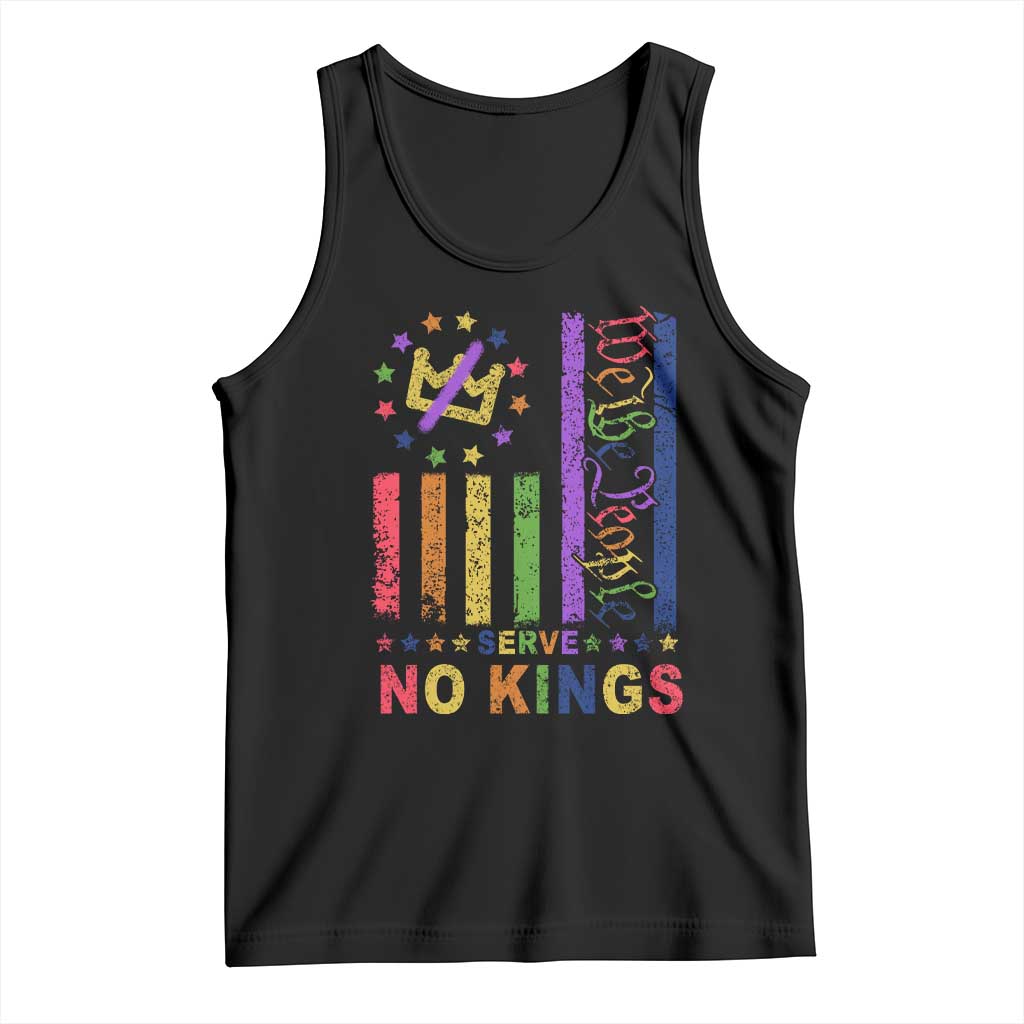 We The People No Kings in America Tank Top Protest LGBTQ+ American Flag - Print Your Wear